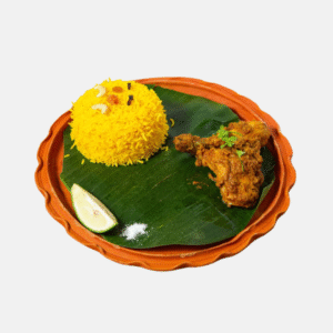 Basanti Pulao [1 Serving] With Chicken Kasha [2 Pcs]